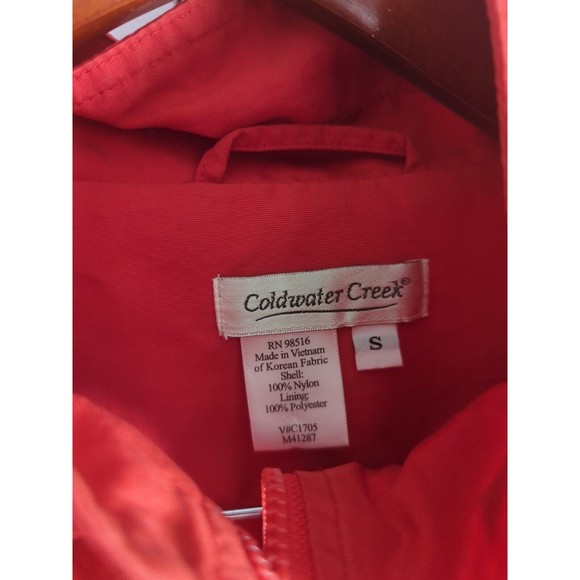 Coldwater Creek Women's Small Red Nylon Lightweight Windbreaker Jacket - Picture 6 of 10